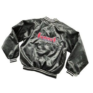 Summit Racing Vintage 90s Silver Anniversary Satin Jacket SZ Large